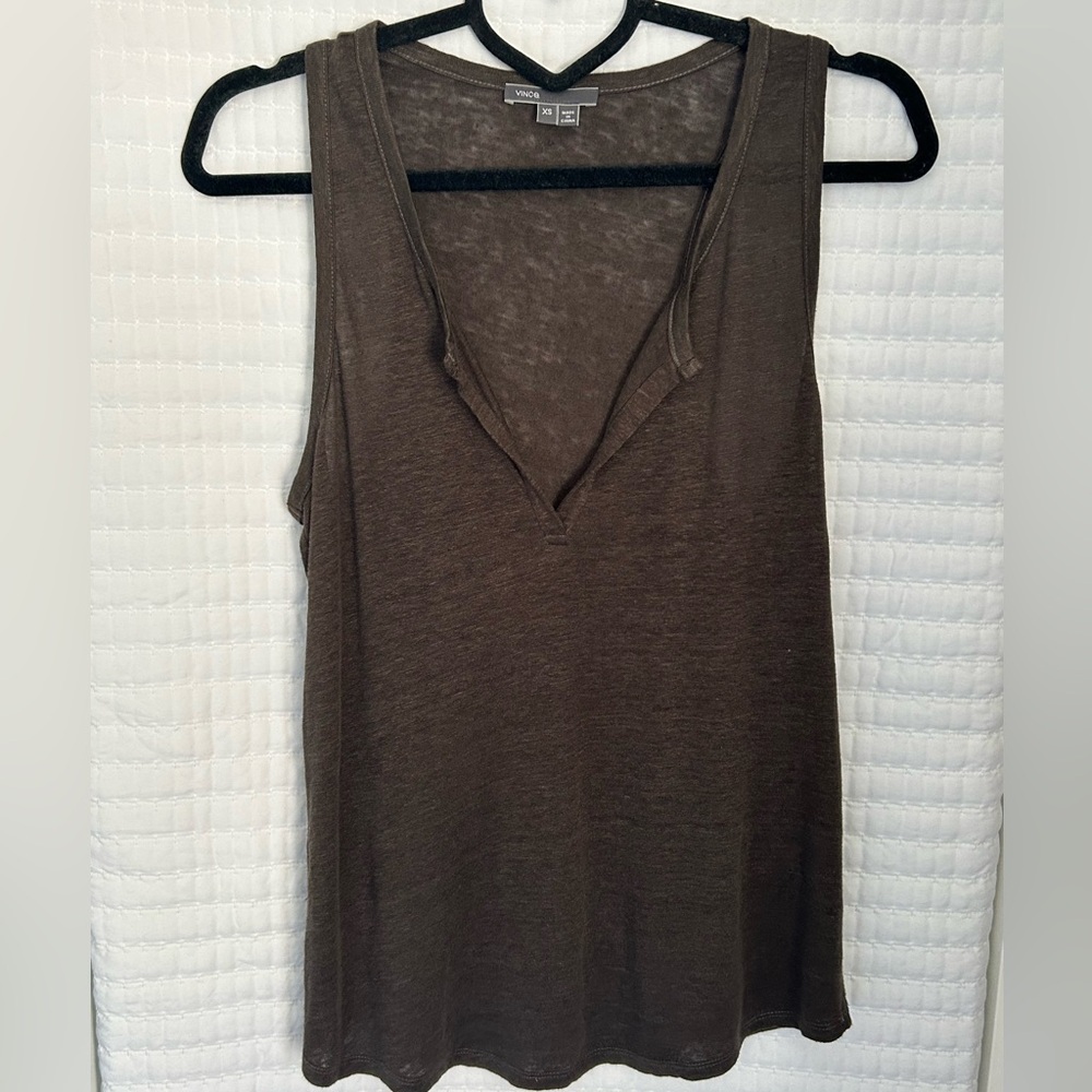 Vince Olive Green Dressy Tank Top